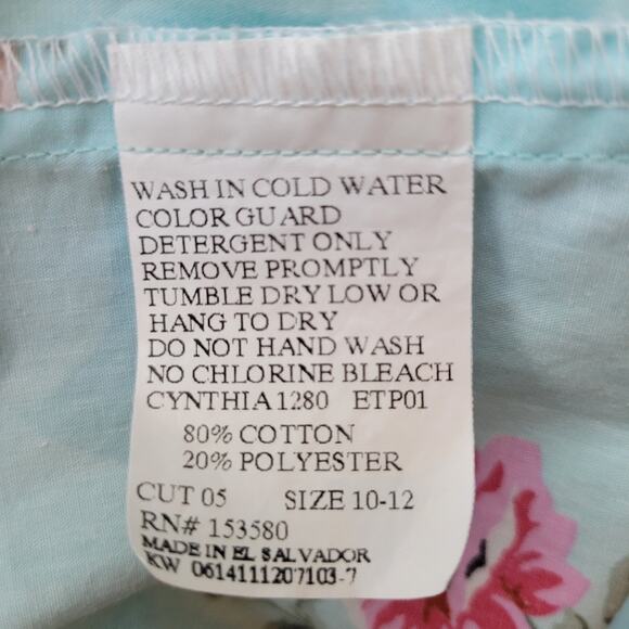 Eleanor Rose Girls Spring Charm Cynthia Romper Blue Floral Size 10-12 - Picture 4 of 6